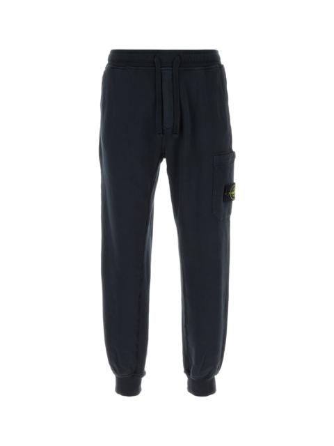 Stone Island Navy blue cotton joggers