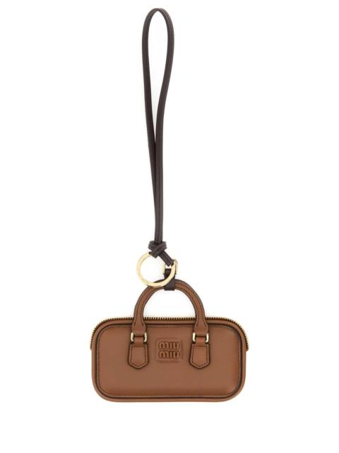 Miu Miu Miu Miu Women Caramel Leather Keyring