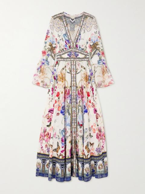 chinese dress ladies CAMILLA FRILL SLEEVE SILK LONG DRESS main image 0