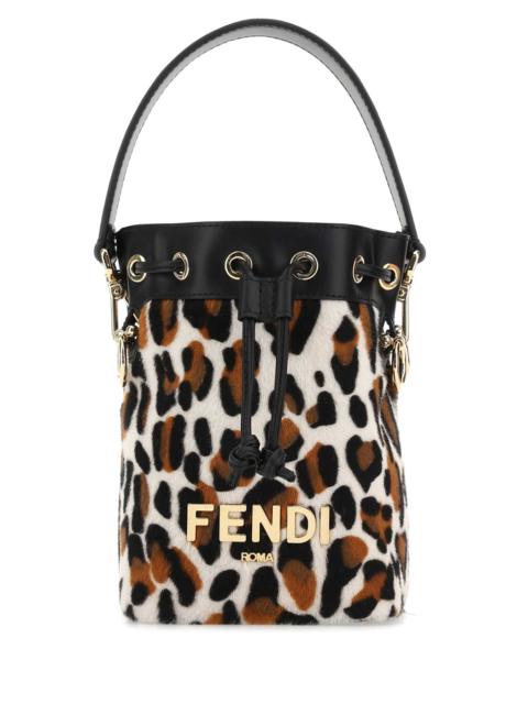 Fendi Women Printed Calf Hair And Leather Mini Mon Tresor Bucket Bag