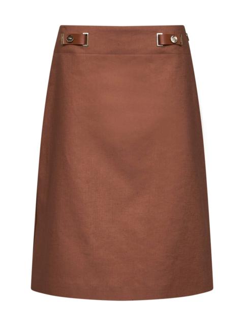 FENDI Fendi Women Brown Linen And Cotton Midi Skirt
