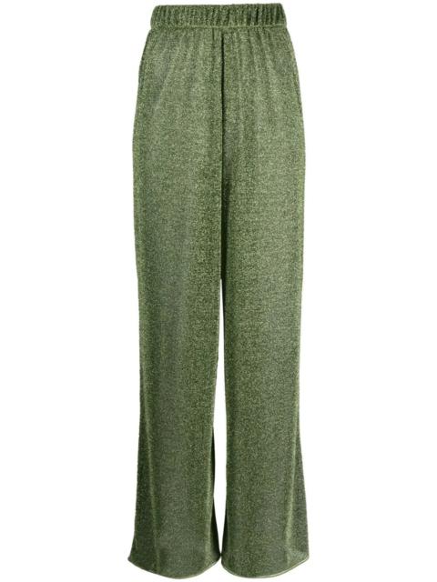 Oséree Oséree Lurex-detail High-waisted Trousers