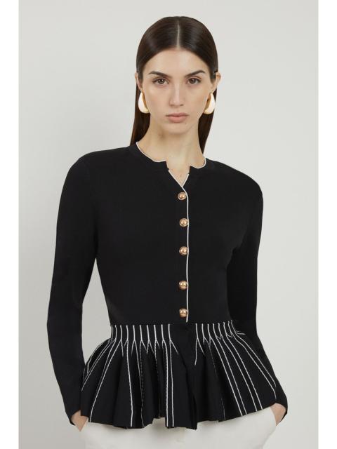 KAREN MILLEN Viscose Blend Knit Peplum Jacket