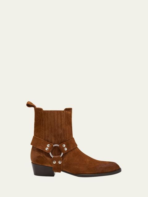 PARIS TEXAS 35mm Helena Suede Moto Ankle Boots