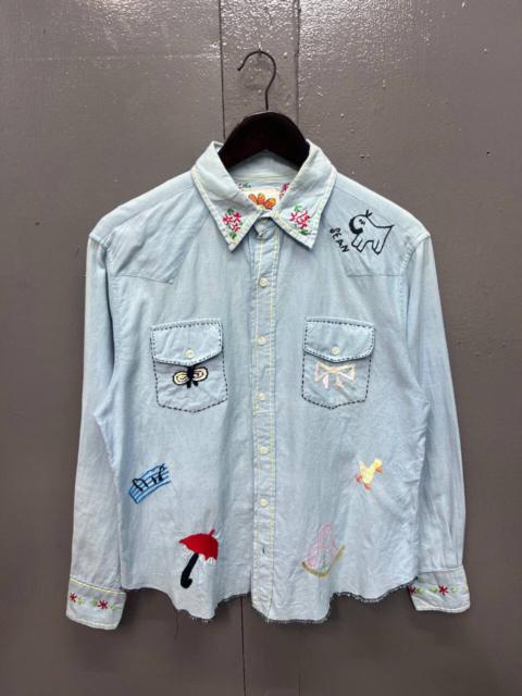 Other Designers Vintage - VINTAGE CHAMBRAY EMBROIDERY SHIRT