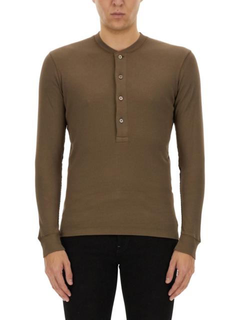 TOM FORD Tom Ford Men Ribbed "Henley" T-Shirt