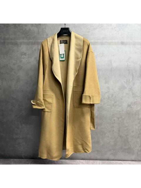 Loro Piana Loro Piana Beige Lapel, Loose-Fit, Belted, Long-Length Coat with Long Sleeves