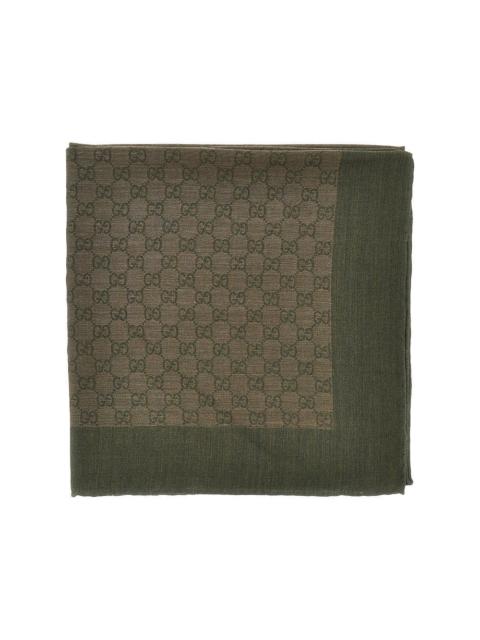 GUCCI Gucci Silk and Wool-blend Scarf Green