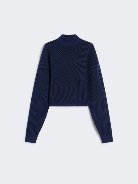 Sportmax 3D jacquard sweater - MIDNIGHTBLUE