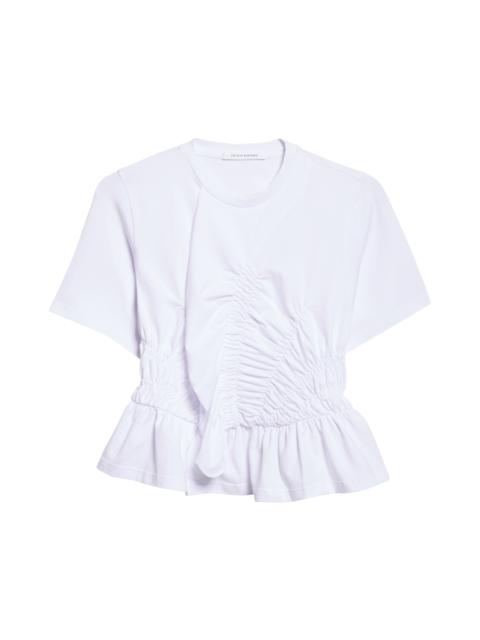 CECILIE BAHNSEN Cecilie Bahnsen Ace Smocked Jersey Peplum T-Shirt in White at Nordstrom