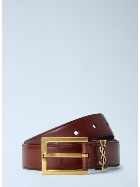 SAINT LAURENT Saint Laurent Women Cassandre Belt In Aged Effect Leather