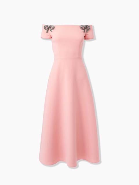 CAROLINA HERRERA Bow-Embroidered Midi Dress
