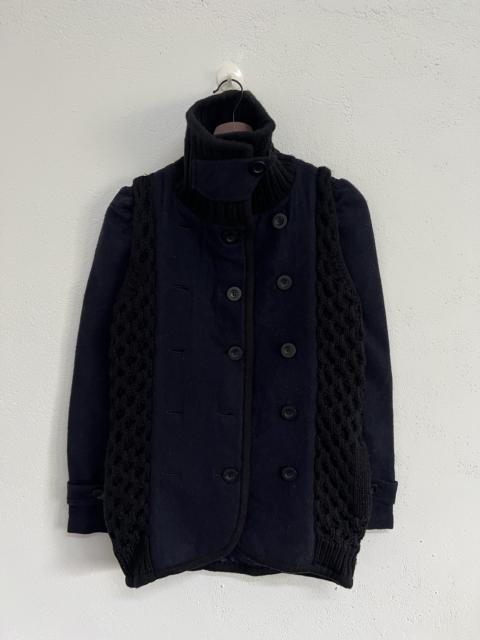 Sacai hybrid knit wool coat sweater