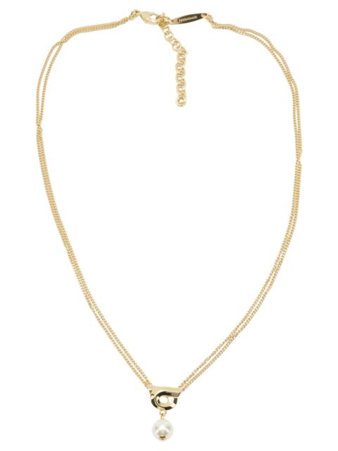 FERRAGAMO Ferragamo "gancini" Necklace With Pearl