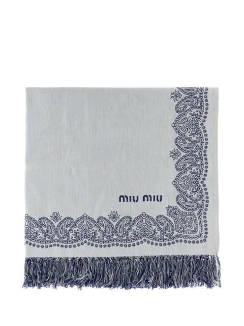 Miu Miu Miu Miu Women White Cotton Beach Towel