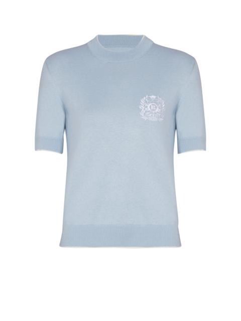 Balmain Balmain Emblème-embroidered knit top