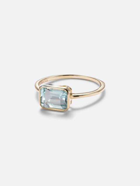MATEO 14kt gold ring with blue topaz