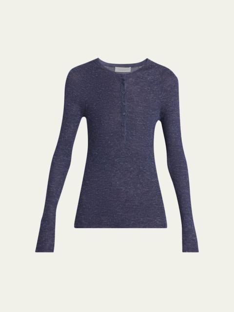 GABRIELA HEARST Anges Cashmere Rib Henley Sweater