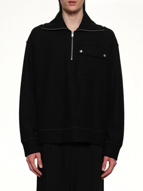 Jil Sander Sweatshirt Polo Collar in Black