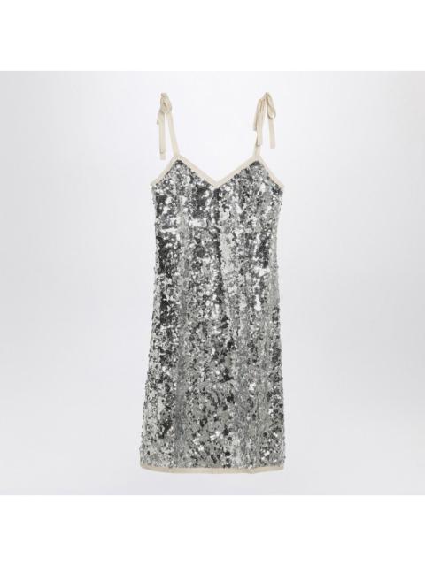 Prada Silver Sequin Dress Women