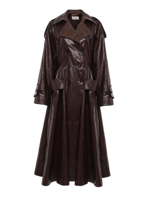 Chloé Coated Linen Riding Coat purple