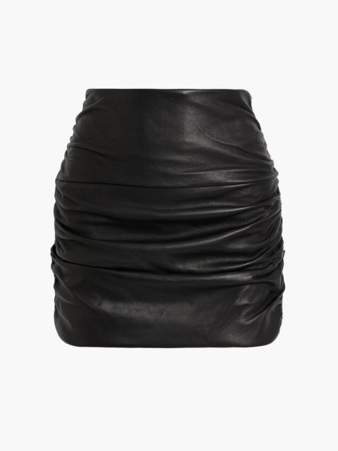 Other Designers Ruched leather mini skirt