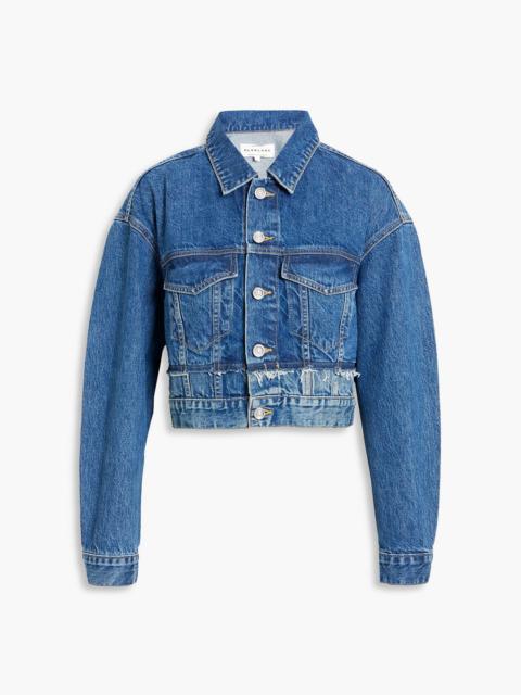 SLVRLAKE Re-work cropped frayed denim jacket