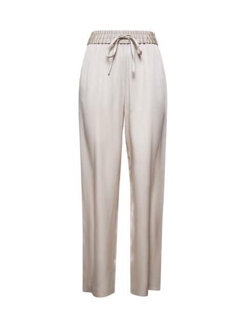 Isabel Marant Beige satin Kendry trousers