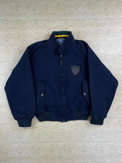 Other Designers Polo Ralph Lauren × Vintage - Vtg POLO RALPH LAUREN Embroidery Patch Bomber Wool Jacket