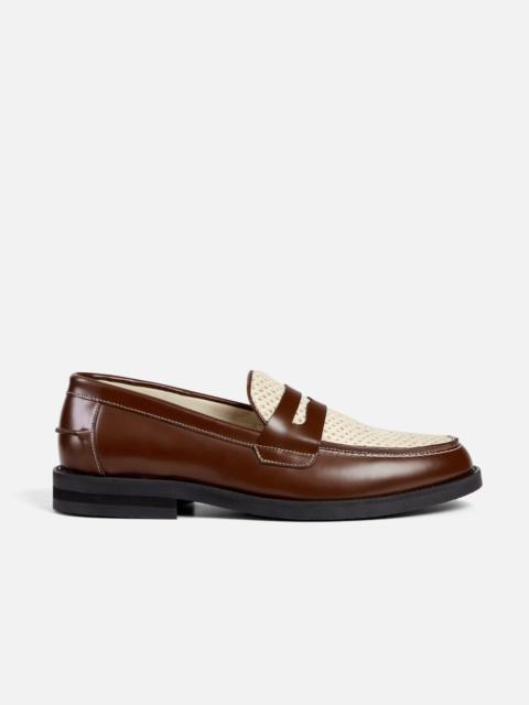 DUKE + DEXTER Wilde Chestnut + White Rattan Penny Loafer - Men's