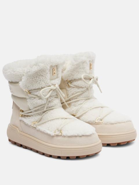 BOGNER Chamonix shearling-trimmed suede snow boots