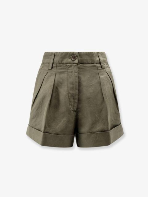 Aspesi Aspesi Cotton and Linen Shorts Green Women