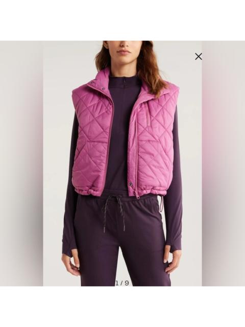 Other Designers New! Zella Reversible Quilted Nylon Puffer Vest Pink Sz‎ Medium $109