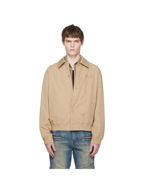 Balmain Beige Cotton Twill Bomber Jacket