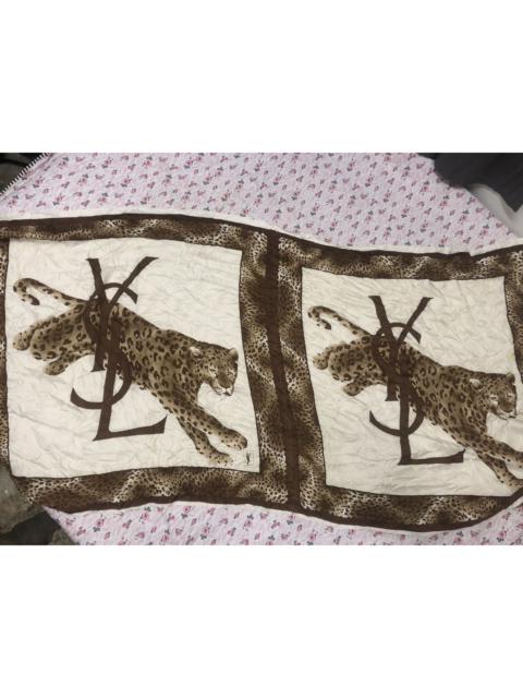Designer - UNCUT/LONG YSL YVES SAINT LAURENT LEOPARD SILK SCARF