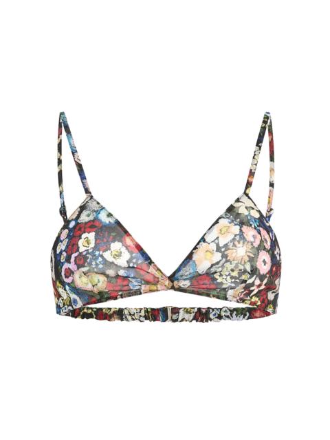 KHAITE Talita Printed Bra Top black