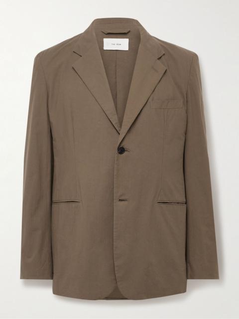 The Row Ritchie Slim-Fit Unstructured Cotton Suit Jacket Brown