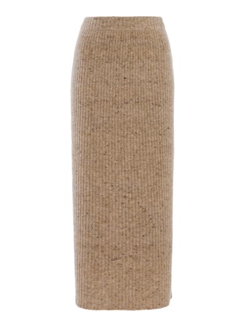 CO Midi Knit Wool-Cashmere Skirt taupe