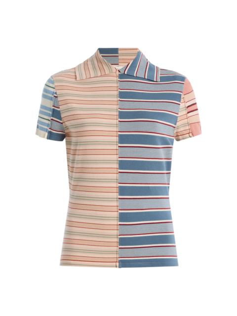 Zimmermann Rebellion Striped Knit Polo Shirt stripe