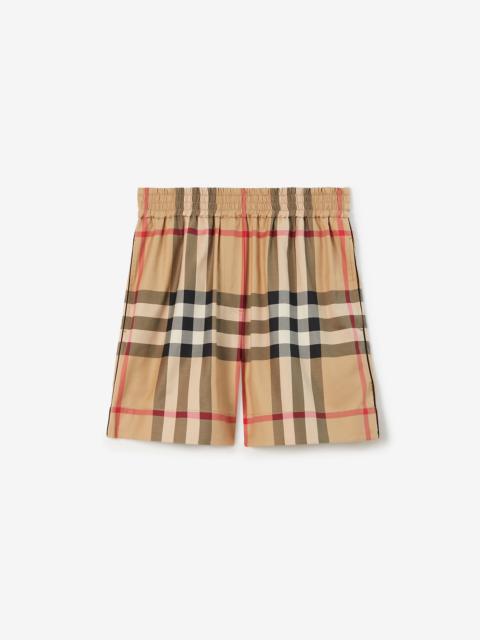 Burberry Check Cotton Shorts
