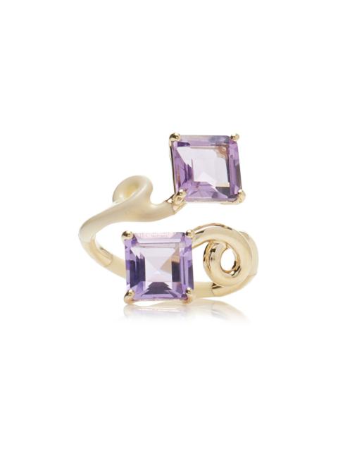 BEA BONGIASCA 9K Gold, Amethyst, And Enamel Ring multi
