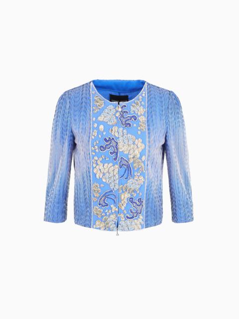 GIORGIO ARMANI Embroidered tulle short jacket