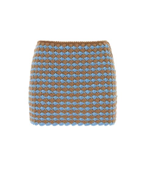 Prada PRADA Two Tone Crochet Mini Skirt New & Authentic (Women's s