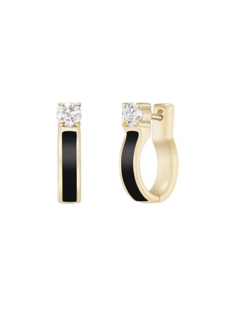 MELISSA KAYE Small Black Honey Diamond Hoop Earrings