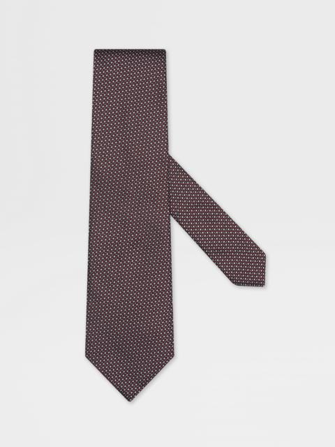 ZEGNA BURGUNDY SILK TIE