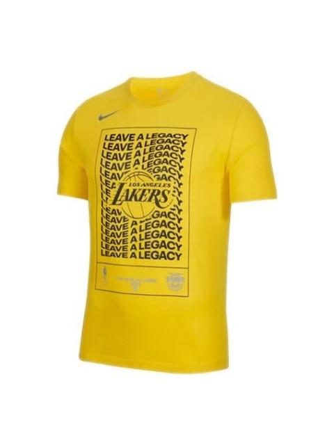 Nike Nike Dri-FIT NBA Los Angeles Lakers Sports Round Neck Printing Short Sleeve Amarillo Yellow DH0637-7