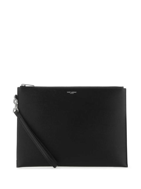 SAINT LAURENT Saint Laurent Men Black Leather Pouch