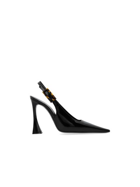 SAINT LAURENT SAINT LAURENT Dune Black 110mm Slingback Pumps New & Authent