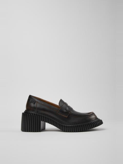 CAMPERLAB Black and Brown Leather Moccasin Nautical Shoes for Men.