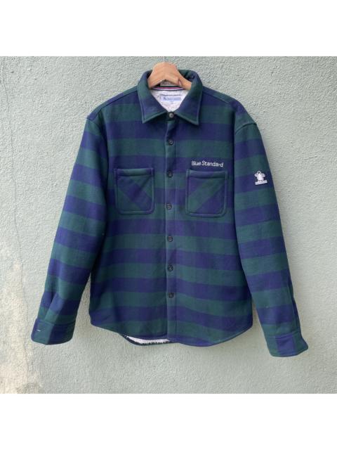 Other Designers Japanese Brand - Vintage BLUE STANDARD Embroidery Logo Stripe Button Jacket